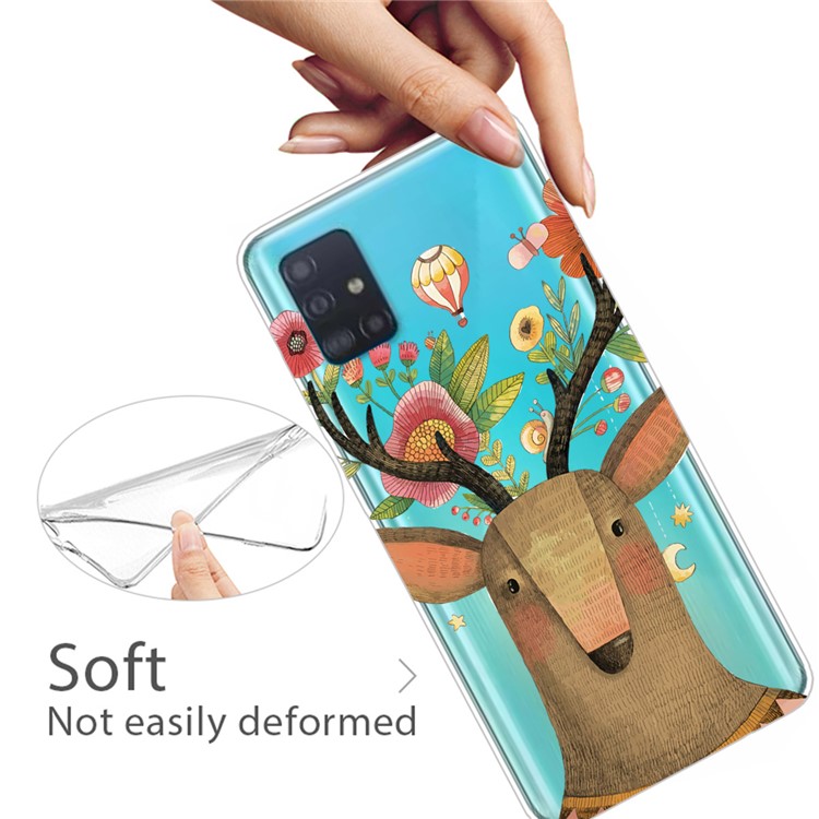 Pattern Printing IMD TPU Back Case for Samsung Galaxy A71 - Elk-3