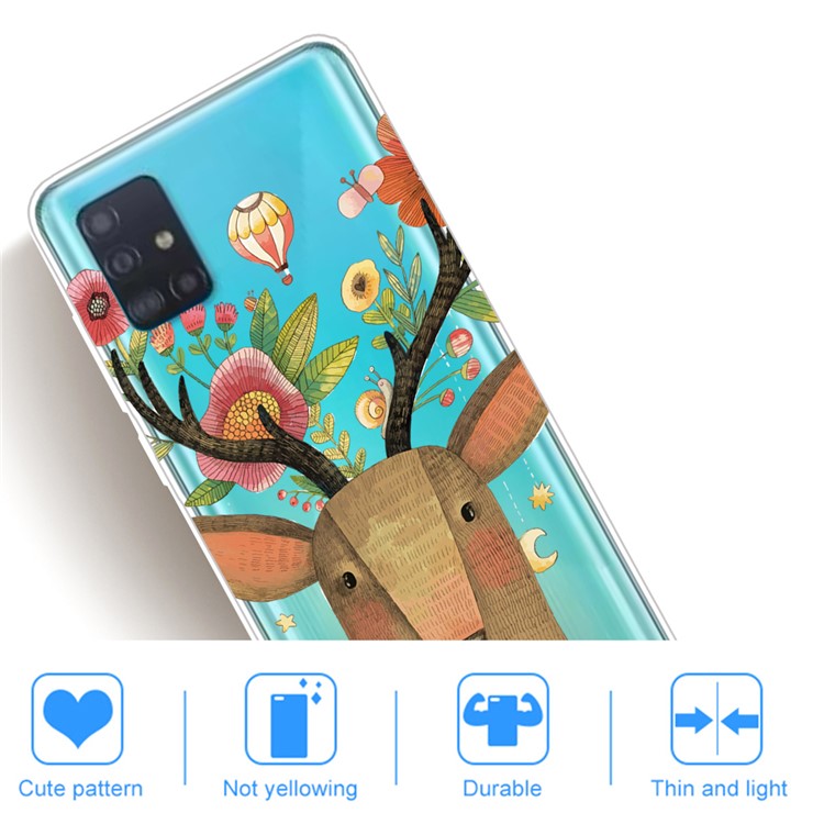 Pattern Printing IMD TPU Back Case for Samsung Galaxy A71 - Elk-4