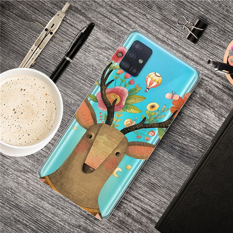 Pattern Printing IMD TPU Back Case for Samsung Galaxy A71 - Elk-5