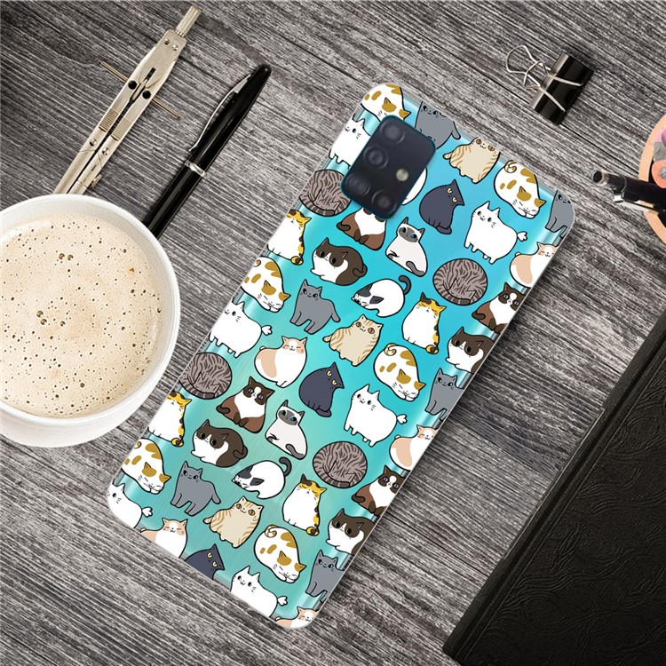 Stampa Motivi IMD TPU Back Case Per Samsung Galaxy A71 - Animali da Cartone Animato