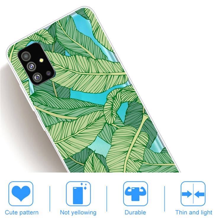 IMD Pattern Printing Soft TPU Back Shell for Samsung Galaxy S20 - Banana Leaves-4