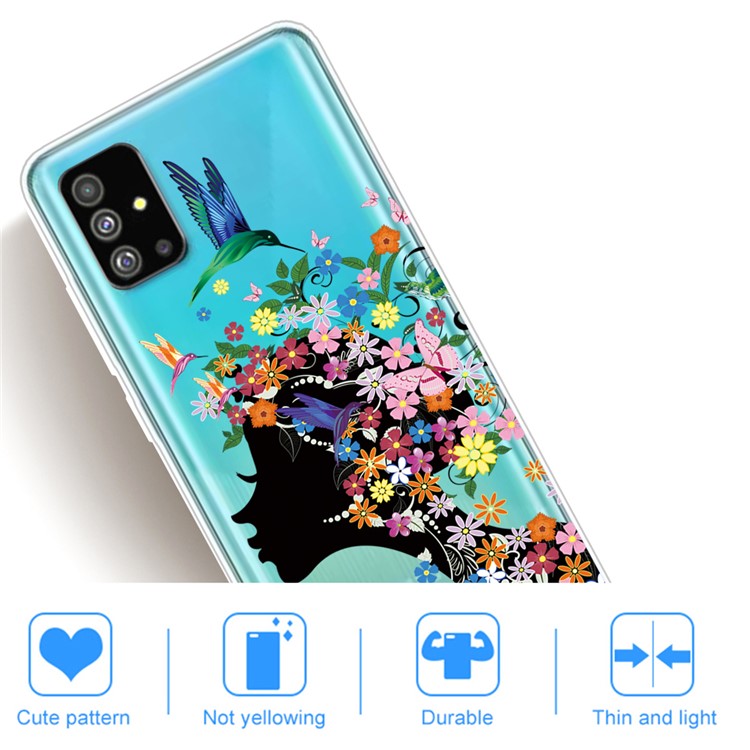 IMD Pattern Printing Soft TPU Back Shell for Samsung Galaxy S20 - Flower Girl-4