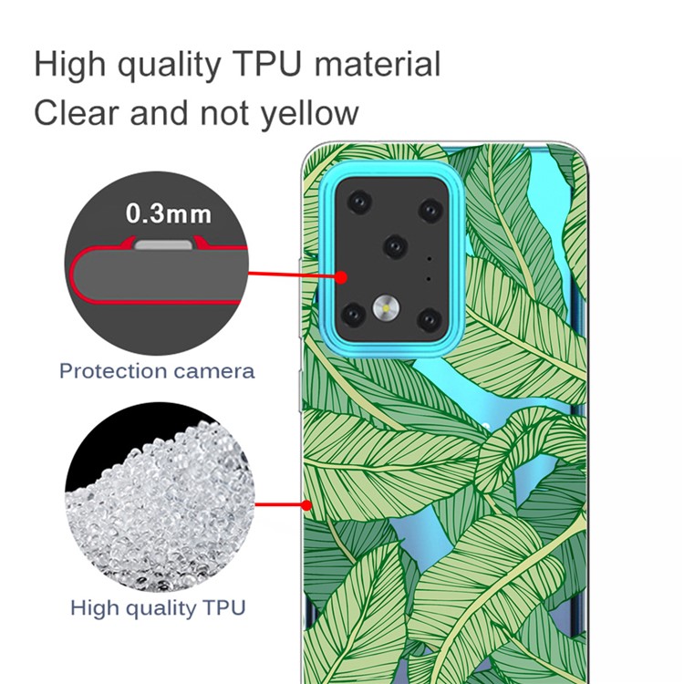 IMD Pattern Printing Soft TPU Phone Cover for Samsung Galaxy S20 Ultra - Banana Leaves-2