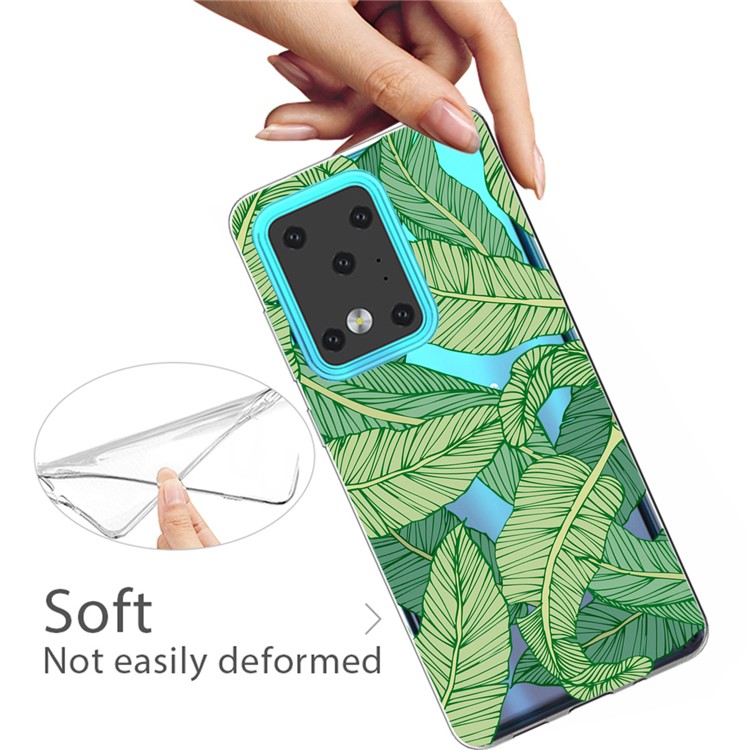 IMD Pattern Printing Soft TPU Phone Cover for Samsung Galaxy S20 Ultra - Banana Leaves-3