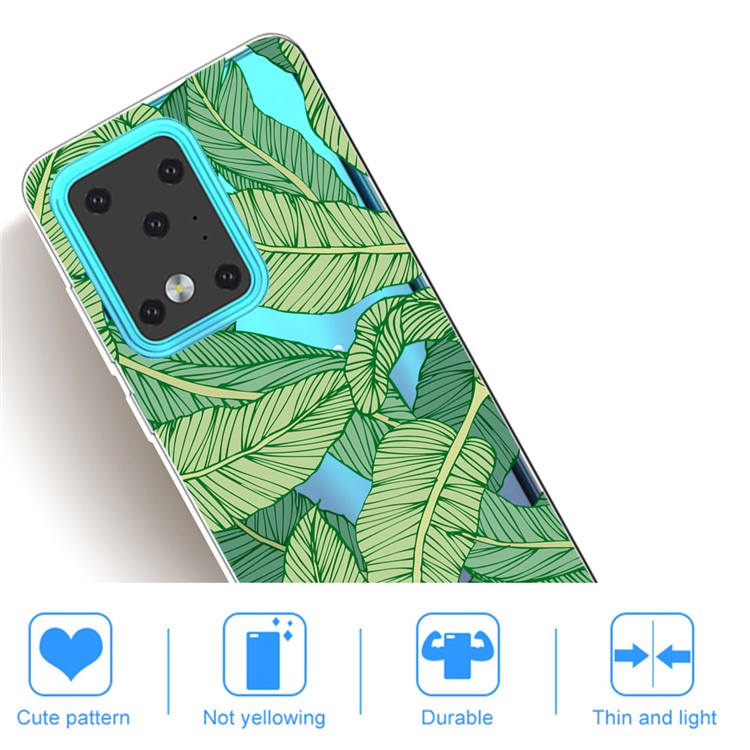 IMD Pattern Printing Soft TPU Phone Cover for Samsung Galaxy S20 Ultra - Banana Leaves-4