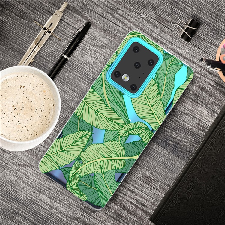 IMD Pattern Printing Soft TPU Phone Cover for Samsung Galaxy S20 Ultra - Banana Leaves-5