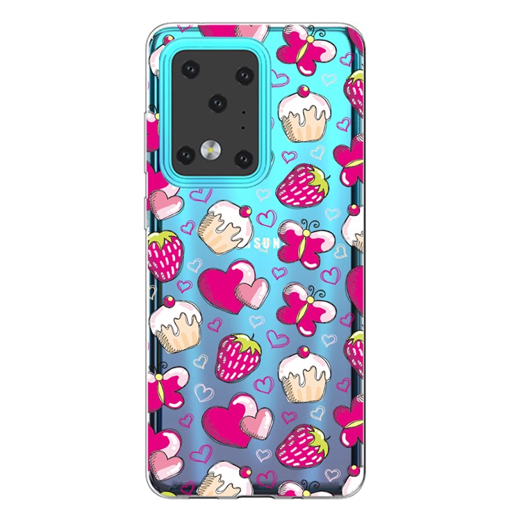 IMD Pattern Printing Soft TPU Phone Cover for Samsung Galaxy S20 Ultra - Cup Cakes-1