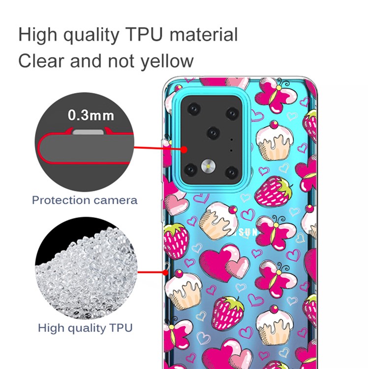 IMD Pattern Printing Soft TPU Phone Cover for Samsung Galaxy S20 Ultra - Cup Cakes-2