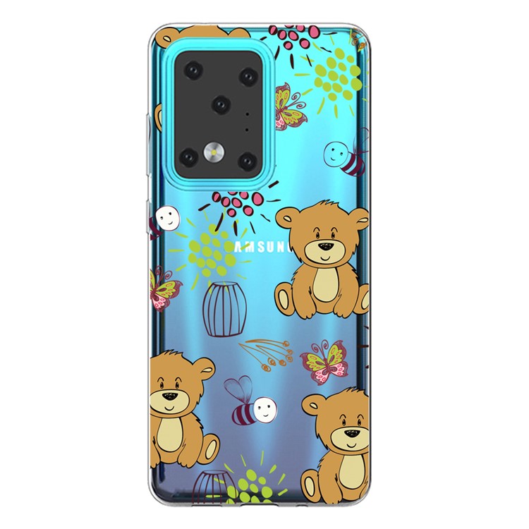 IMD Pattern Printing Soft TPU Phone Cover for Samsung Galaxy S20 Ultra - Bears-1