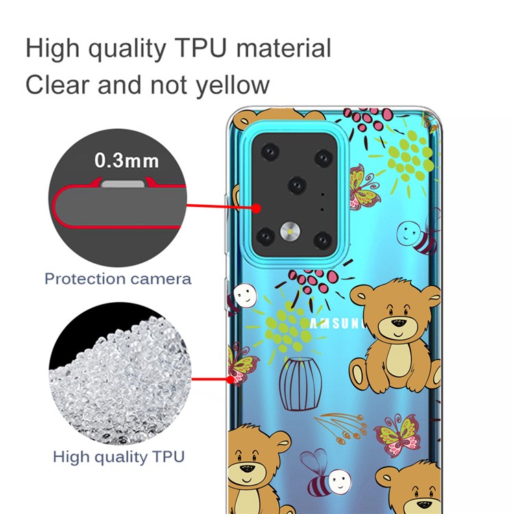 IMD Pattern Printing Soft TPU Phone Cover for Samsung Galaxy S20 Ultra - Bears-2