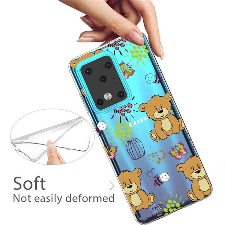 IMD Pattern Printing Soft TPU Phone Cover for Samsung Galaxy S20 Ultra - Bears-3
