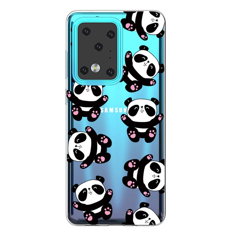 IMD Pattern Printing Soft TPU Phone Cover for Samsung Galaxy S20 Ultra - Cute Pandas-1