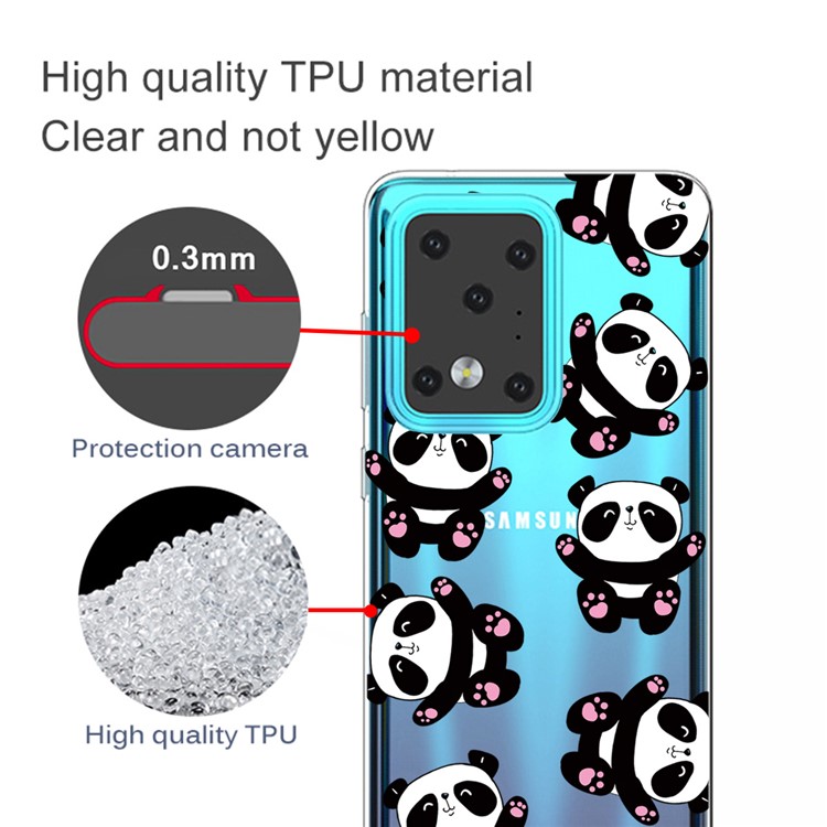 IMD Pattern Printing Soft TPU Phone Cover for Samsung Galaxy S20 Ultra - Cute Pandas-2