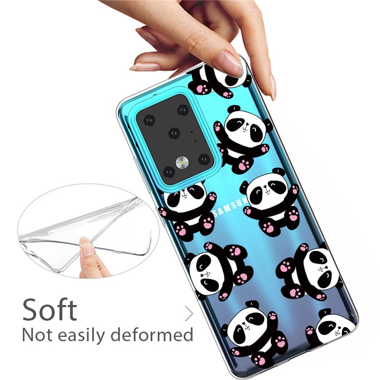 IMD Pattern Printing Soft TPU Phone Cover for Samsung Galaxy S20 Ultra - Cute Pandas-3