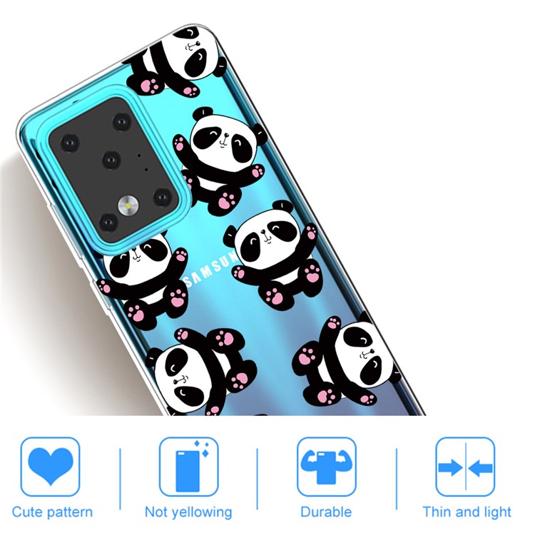 IMD Pattern Printing Soft TPU Phone Cover for Samsung Galaxy S20 Ultra - Cute Pandas-4
