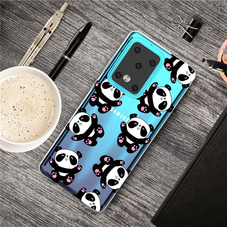 IMD Pattern Printing Soft TPU Phone Cover for Samsung Galaxy S20 Ultra - Cute Pandas-5