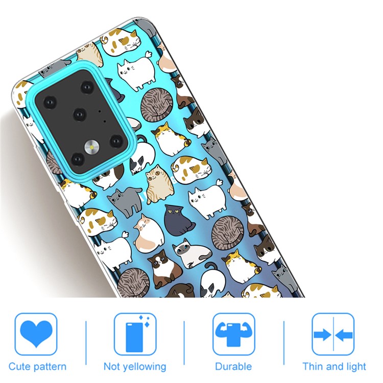 IMD Pattern Printing Soft TPU Phone Cover for Samsung Galaxy S20 Ultra - Mini Animals-4