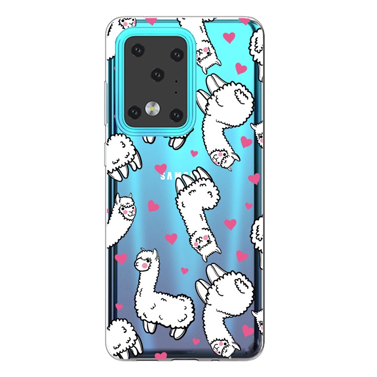 IMD Pattern Printing Soft TPU Phone Cover for Samsung Galaxy S20 Ultra - Alpaca-1