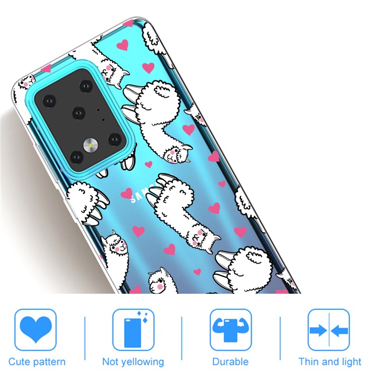 IMD Pattern Printing Soft TPU Phone Cover for Samsung Galaxy S20 Ultra - Alpaca-4