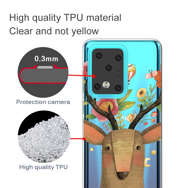 IMD Pattern Printing Soft TPU Phone Cover for Samsung Galaxy S20 Ultra - Elk-2