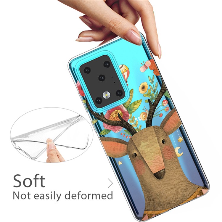 IMD Pattern Printing Soft TPU Phone Cover for Samsung Galaxy S20 Ultra - Elk-3