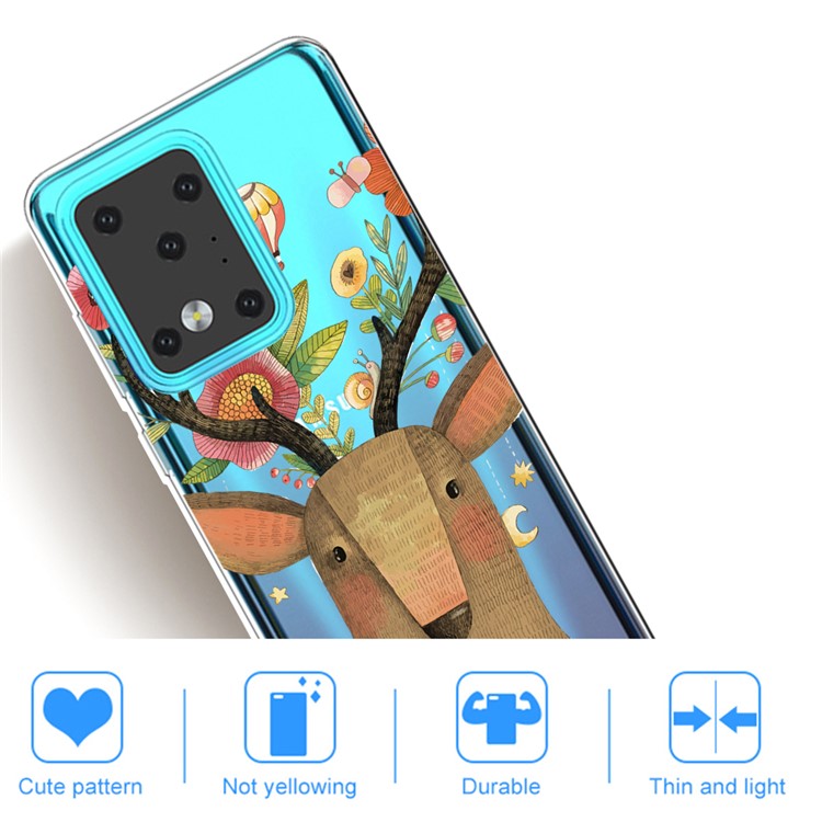 IMD Pattern Printing Soft TPU Phone Cover for Samsung Galaxy S20 Ultra - Elk-4