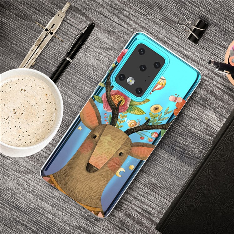 IMD Pattern Printing Soft TPU Phone Cover for Samsung Galaxy S20 Ultra - Elk-5