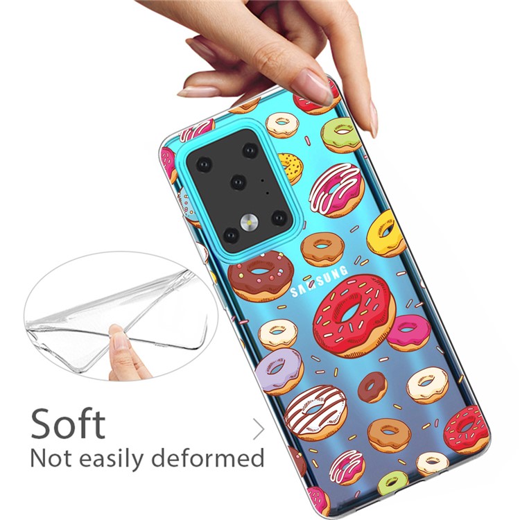 Pattern Printing IMD Clear TPU Phone Case for Samsung Galaxy S20 Ultra - Donuts-3