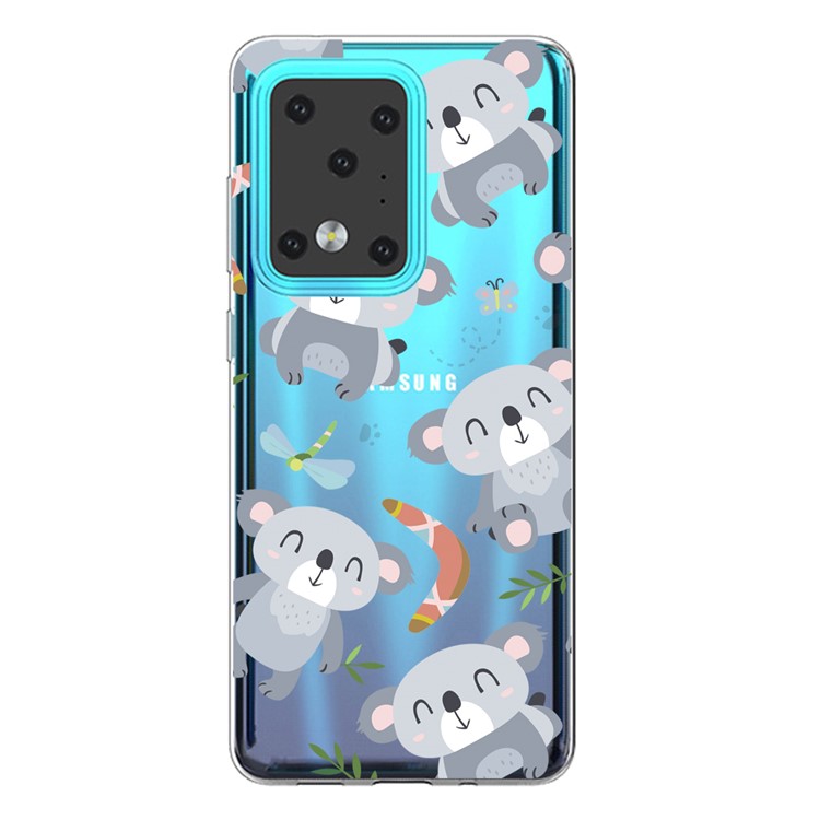 Pattern Printing IMD Clear TPU Phone Case for Samsung Galaxy S20 Ultra - Koala-1