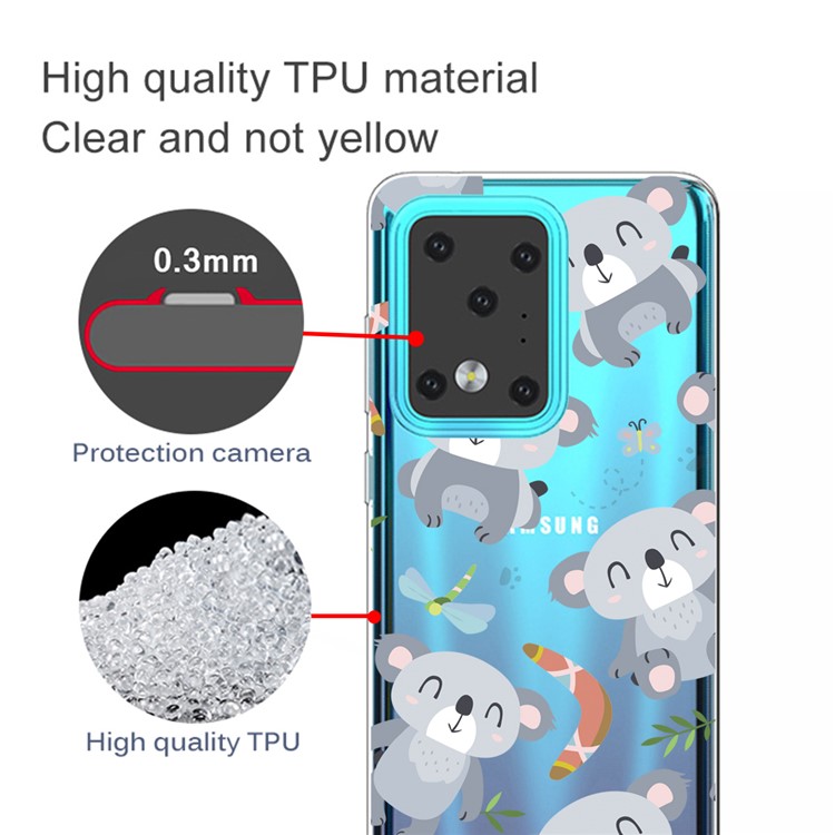 Pattern Printing IMD Clear TPU Phone Case for Samsung Galaxy S20 Ultra - Koala-2