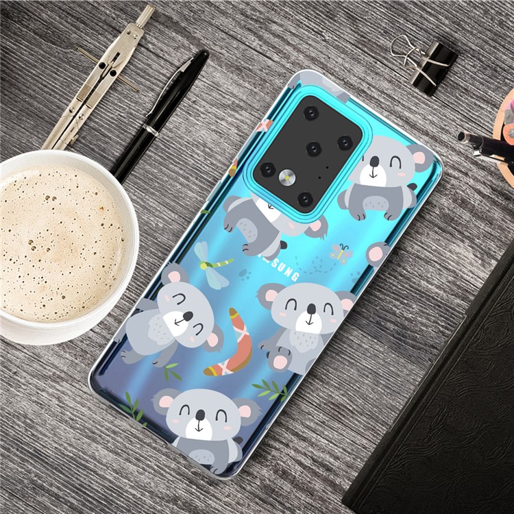 Pattern Printing IMD Clear TPU Phone Case for Samsung Galaxy S20 Ultra - Koala-5
