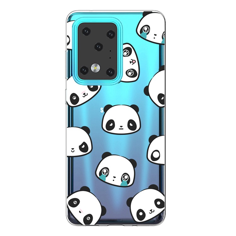 Pattern Printing IMD Clear TPU Phone Case for Samsung Galaxy S20 Ultra - Pandas-1
