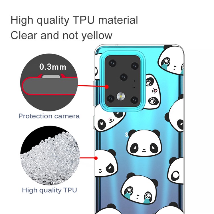 Pattern Printing IMD Clear TPU Phone Case for Samsung Galaxy S20 Ultra - Pandas-2