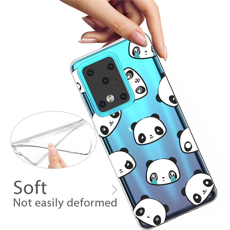 Pattern Printing IMD Clear TPU Phone Case for Samsung Galaxy S20 Ultra - Pandas-3