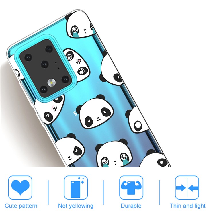 Pattern Printing IMD Clear TPU Phone Case for Samsung Galaxy S20 Ultra - Pandas-4