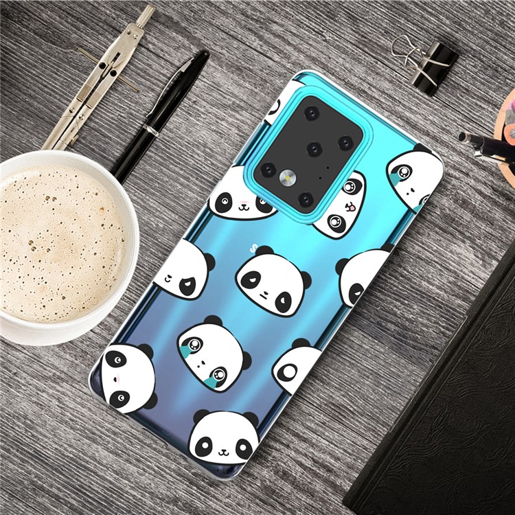 Pattern Printing IMD Clear TPU Phone Case for Samsung Galaxy S20 Ultra - Pandas-5
