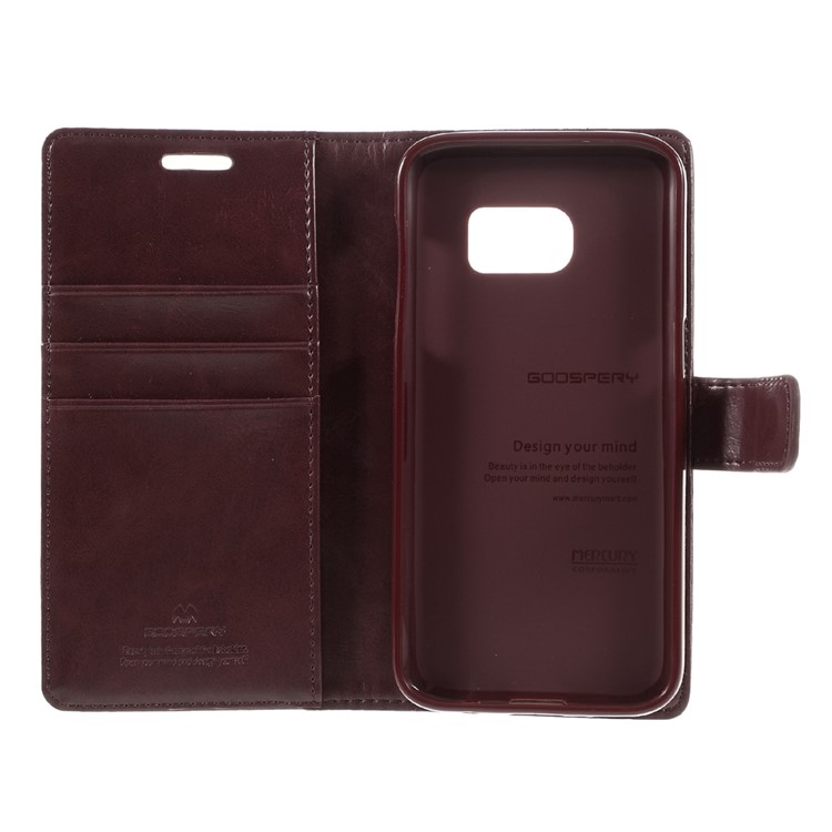MERCURY GOOSPERY Blue Moon Leather Cover for Samsung Galaxy S7 G930 - Wine Red-10