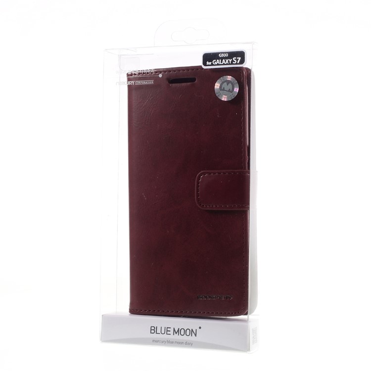 MERCURY GOOSPERY Blue Moon Leather Cover for Samsung Galaxy S7 G930 - Wine Red-11