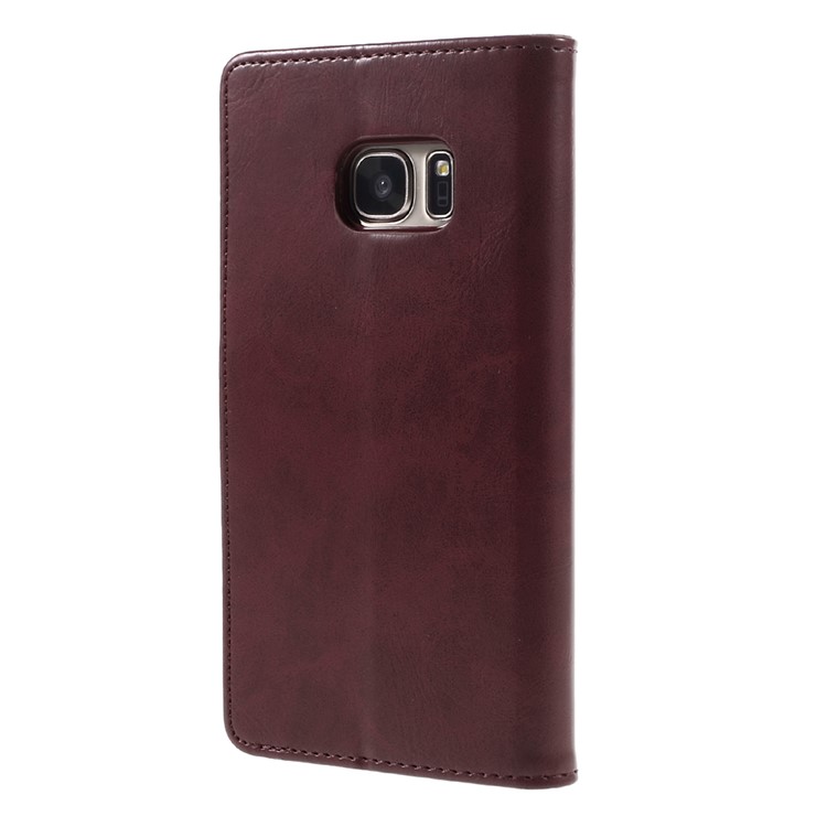 MERCURY GOOSPERY Blue Moon Leather Cover for Samsung Galaxy S7 G930 - Wine Red-2