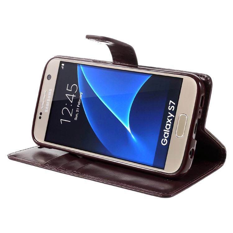 MERCURY GOOSPERY Blue Moon Leather Cover for Samsung Galaxy S7 G930 - Wine Red-4