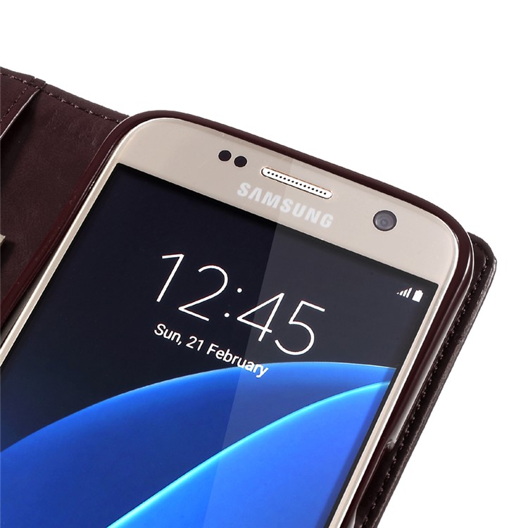 MERCURY GOOSPERY Blue Moon Leather Cover for Samsung Galaxy S7 G930 - Wine Red-7
