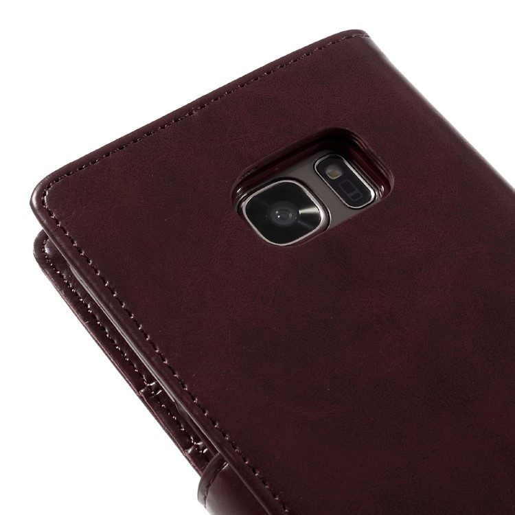 MERCURY GOOSPERY Blue Moon Leather Cover for Samsung Galaxy S7 G930 - Wine Red-9