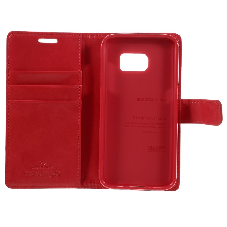 MERCURY GOOSPERY Blue Moon Leather Wallet Case for Samsung Galaxy S7 G930 - Red-10