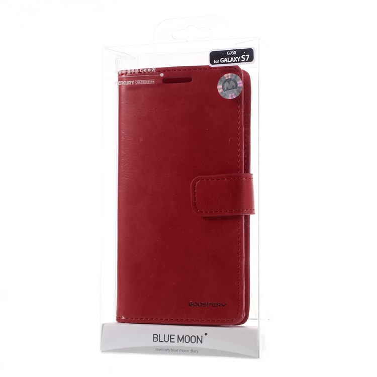MERCURY GOOSPERY Blue Moon Leather Wallet Case for Samsung Galaxy S7 G930 - Red-11