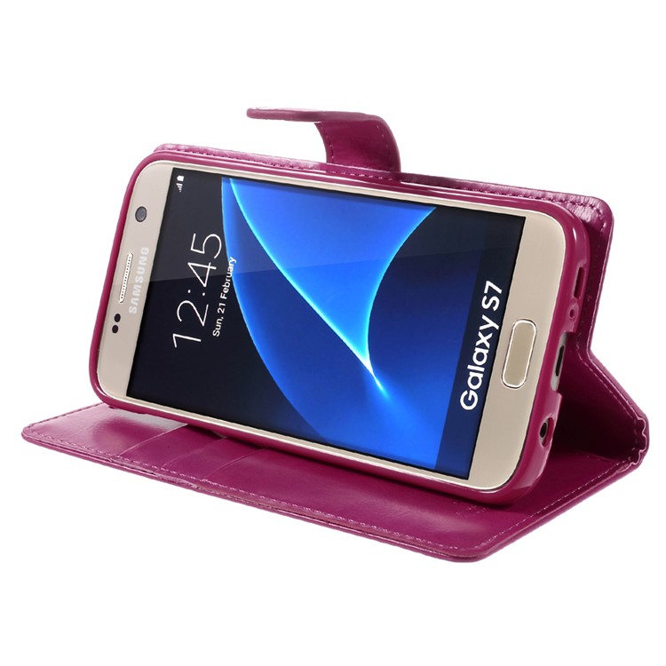 MERCURY GOOSPERY Blue Moon Stand Leather Cover for Samsung Galaxy S7 G930 - Rose-4