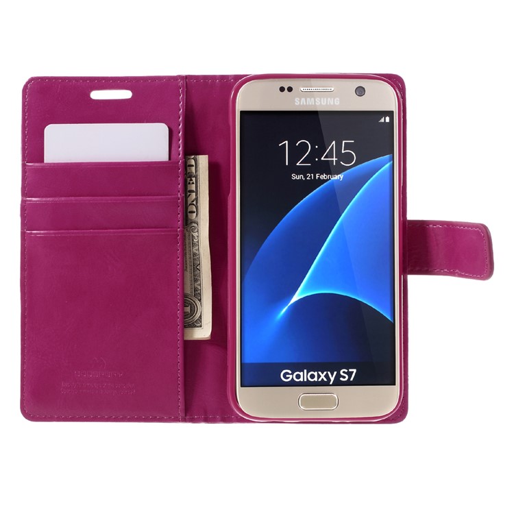 MERCURY GOOSPERY Blue Moon Stand Leather Cover for Samsung Galaxy S7 G930 - Rose-6