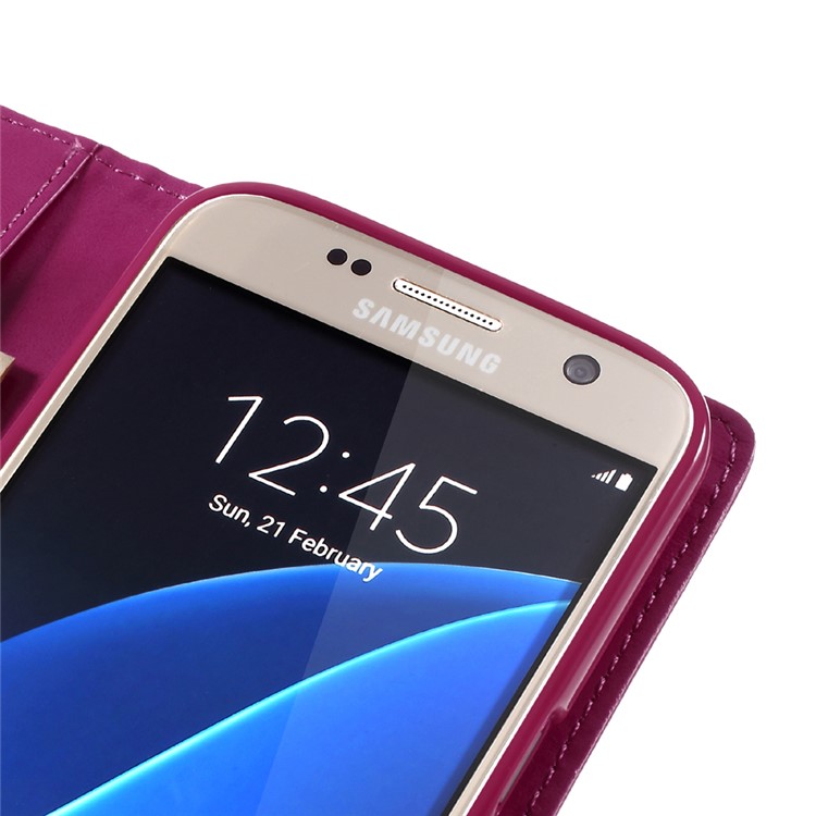 MERCURY GOOSPERY Blue Moon Stand Leather Cover for Samsung Galaxy S7 G930 - Rose-9
