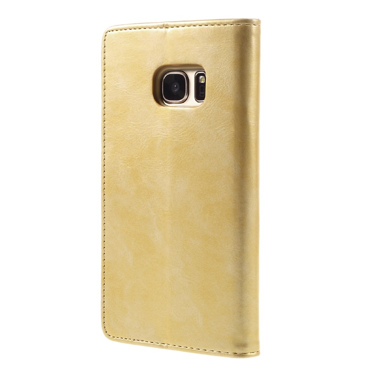 MERCURY GOOSPERY Blue Moon Leather Flip Cover for Samsung Galaxy S7 G930 - Gold-2