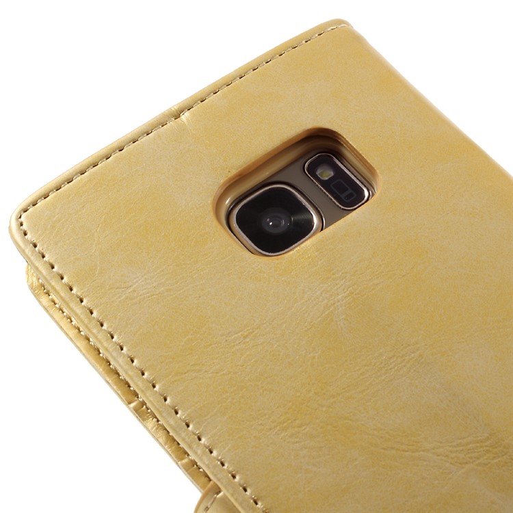 MERCURY GOOSPERY Blue Moon Leather Flip Cover for Samsung Galaxy S7 G930 - Gold-8