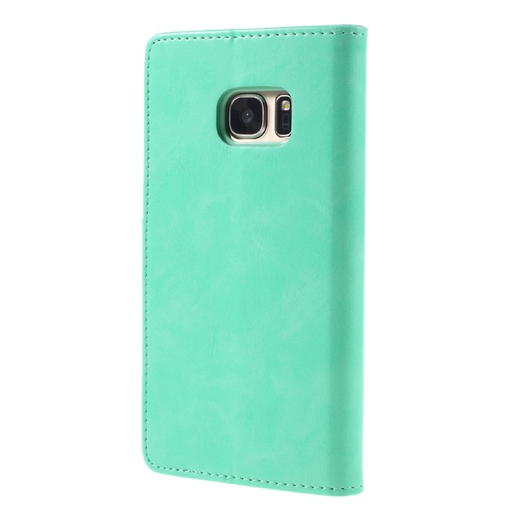 MERCURY GOOSPERY Blue Moon Leather Cover Card Holder for Samsung S7 G930 - Cyan-2